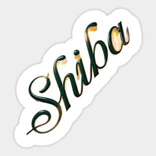 Style Shiba Aesthetic Green & Gold Colors Sticker